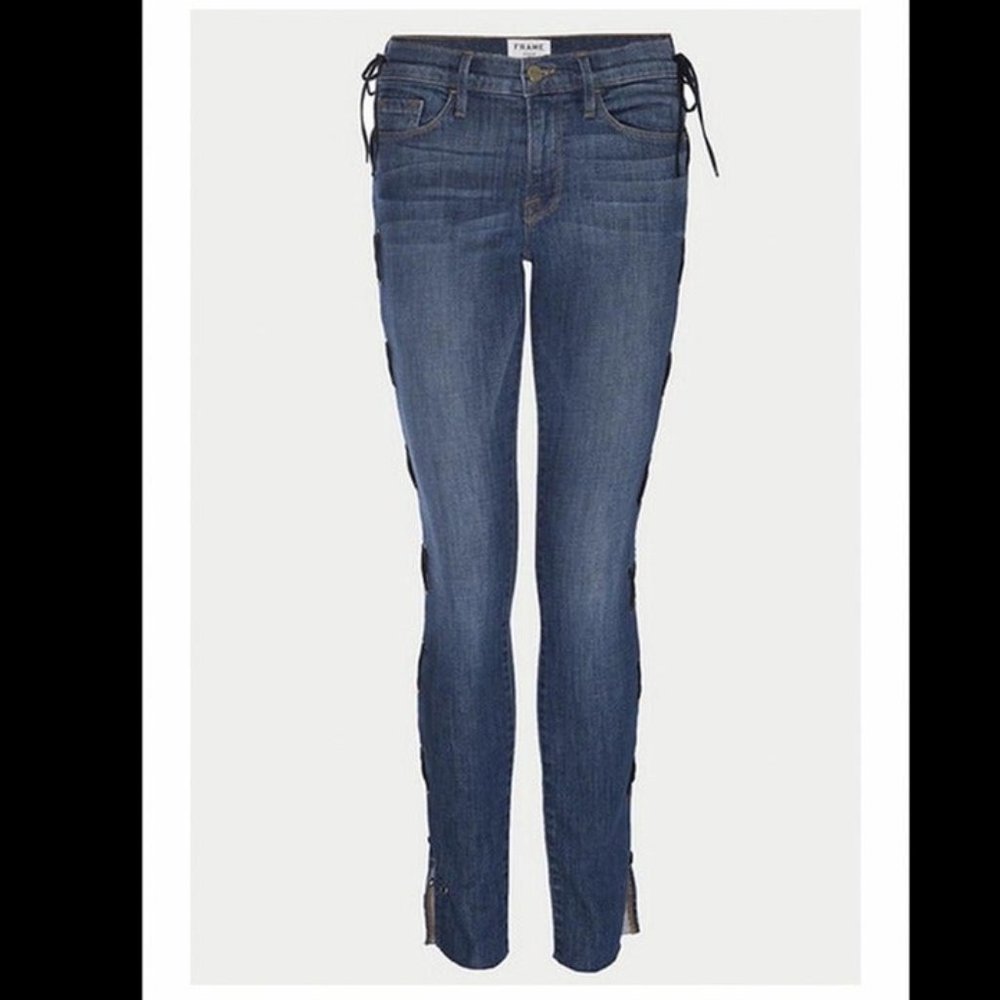 Frame Le skinny Jeanne lace up jeans
